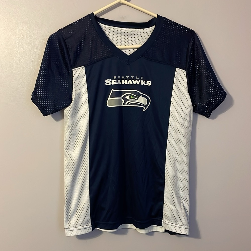 Augusta Sportswear Seattle Seahawks Flag Play Football Reversible Mesh Jersey XL